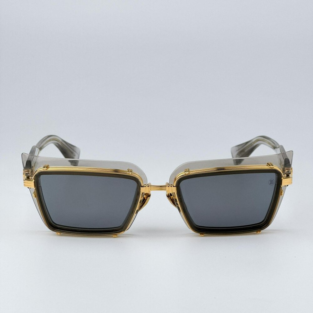 Balmain ADMIRABLE BPS-130B-52 Men BRAND NEW Sunglasses Titanium Grey Crystal